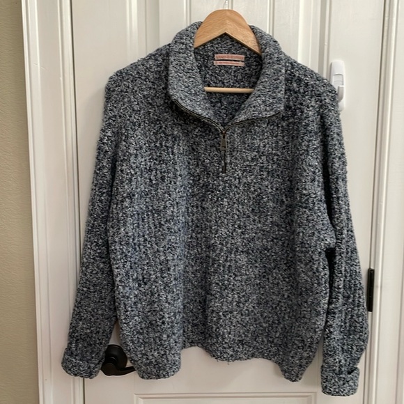Urban Outfitters Sweaters - 💙URBAN OUTFITTERS oversized heathered blue chunky knit  quarter zip sweater.  M